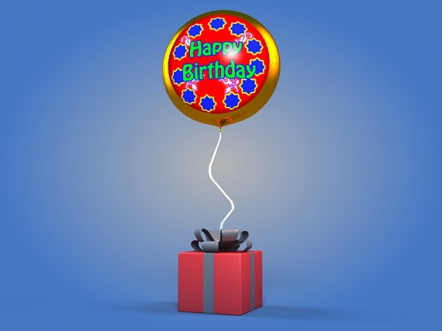 birthday balloon 3D 模型 .c4d .max .obj .3ds .fbx .stl .blend 