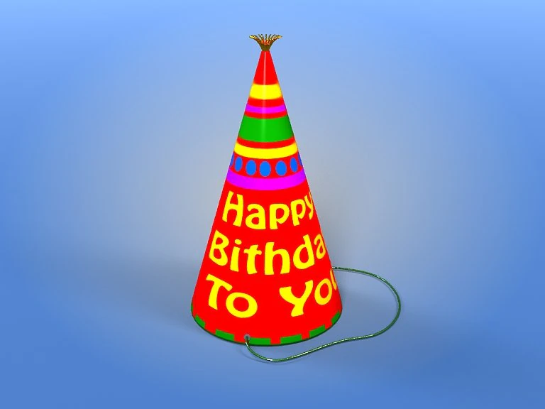 birthday hat 3D Model .c4d .max .obj .3ds .fbx .stl .blend 
