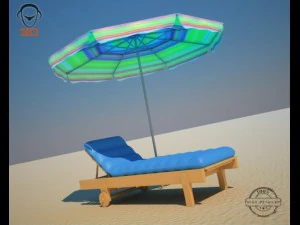 ombrellone per sedia a sdraio Modello 3D