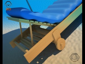 beach chair umbrella Modello 3D