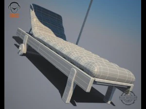 beach chair umbrella 3D Model