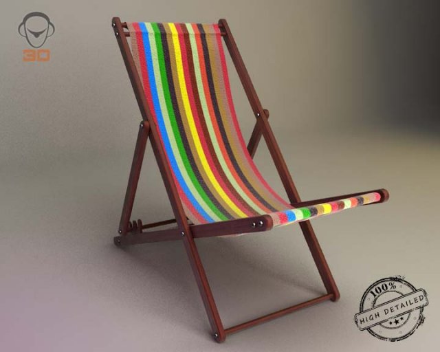 beach chair 3D 模型 .c4d .max .obj .3ds .fbx .stl .blend 