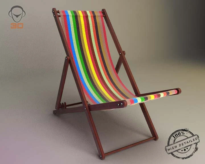 beach chair 3D Model .c4d .max .obj .3ds .fbx .stl .blend 