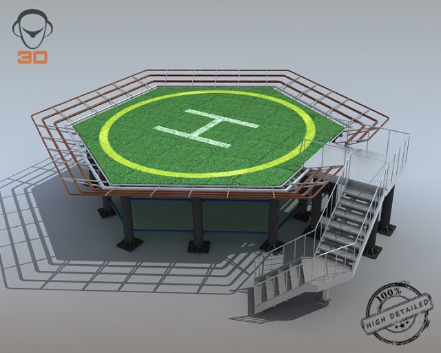 helipad 3D Model .c4d .max .obj .3ds .fbx .stl .blend 