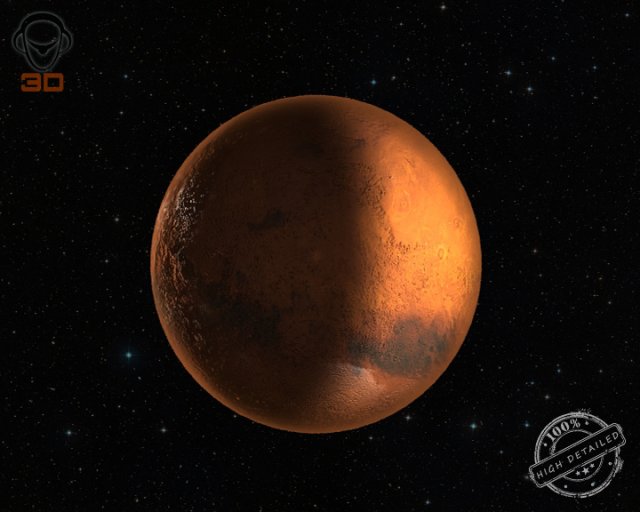 mars planet Model 3D .c4d .max .obj .3ds .fbx .stl .blend 