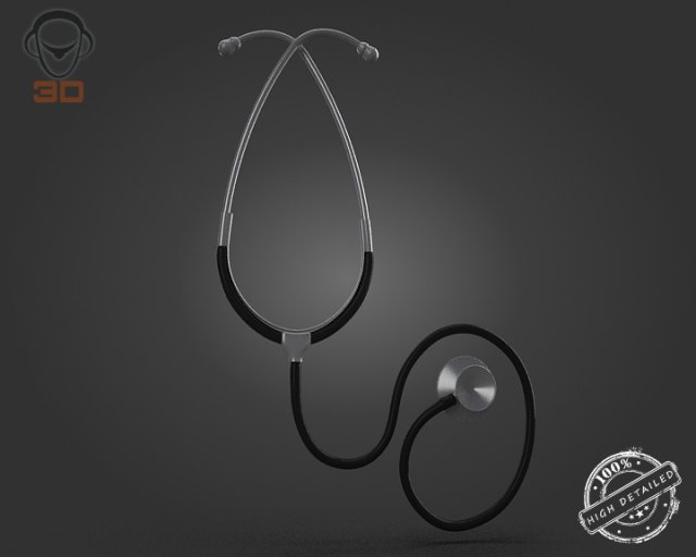 stethoscope 3D मॉडल .c4d .max .obj .3ds .fbx .stl .blend 