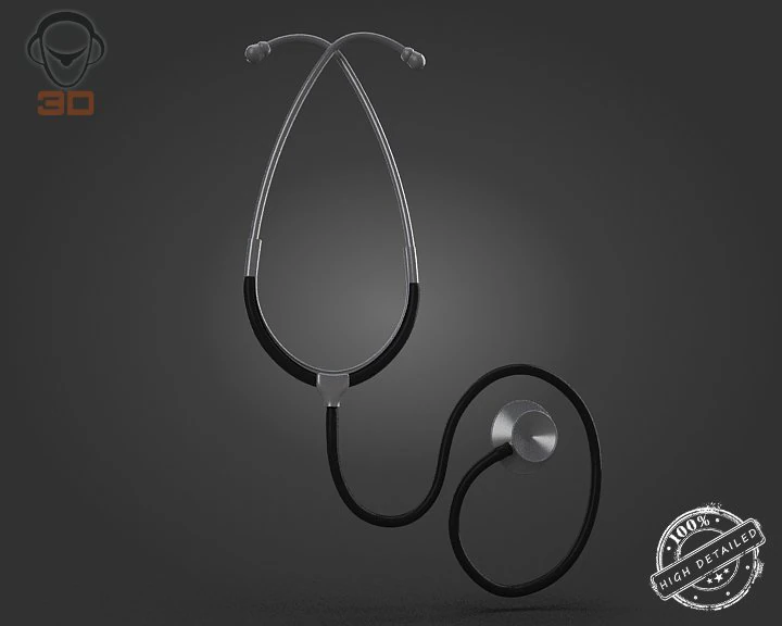 stethoscope 3D Model .c4d .max .obj .3ds .fbx .stl .blend