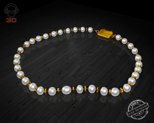 pearl necklace Modello 3D .c4d .max .obj .3ds .fbx .stl .blend 