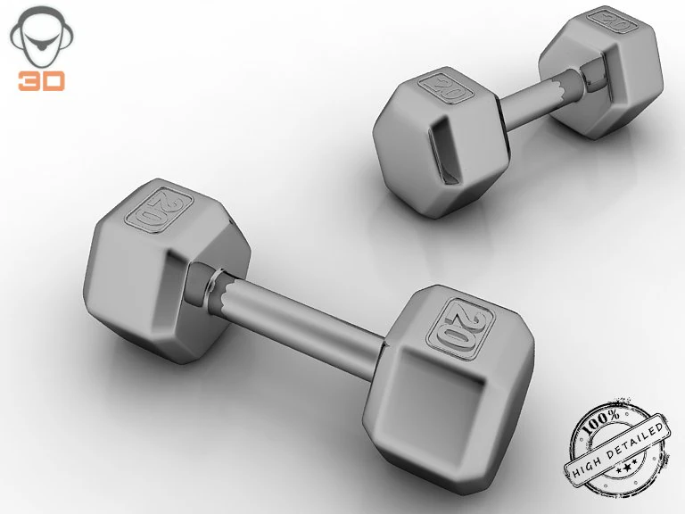 dumbbells 3D Model .c4d .max .obj .3ds .fbx .stl .blend 