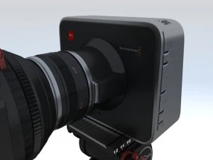 तिपाई के साथ ब्लैकमैजिक कैमरा 3D मॉडल