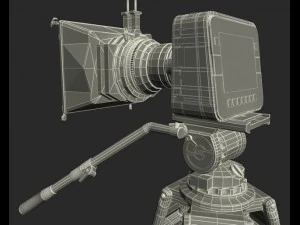 तिपाई के साथ ब्लैकमैजिक कैमरा 3D मॉडल