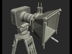 Blackmagic camera with tripod 3D Model