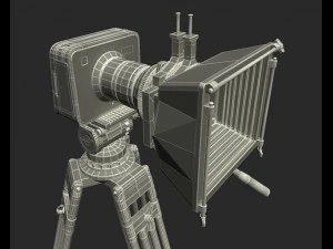 तिपाई के साथ ब्लैकमैजिक कैमरा 3D मॉडल