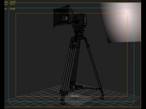 Blackmagic camera with tripod 3D Model