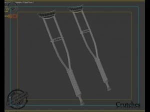 костыли 3D Модель