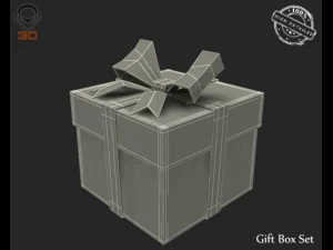 선물 상자 세트 3D 모델