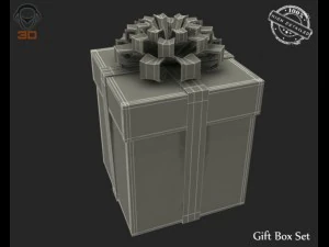 선물 상자 세트 3D 모델