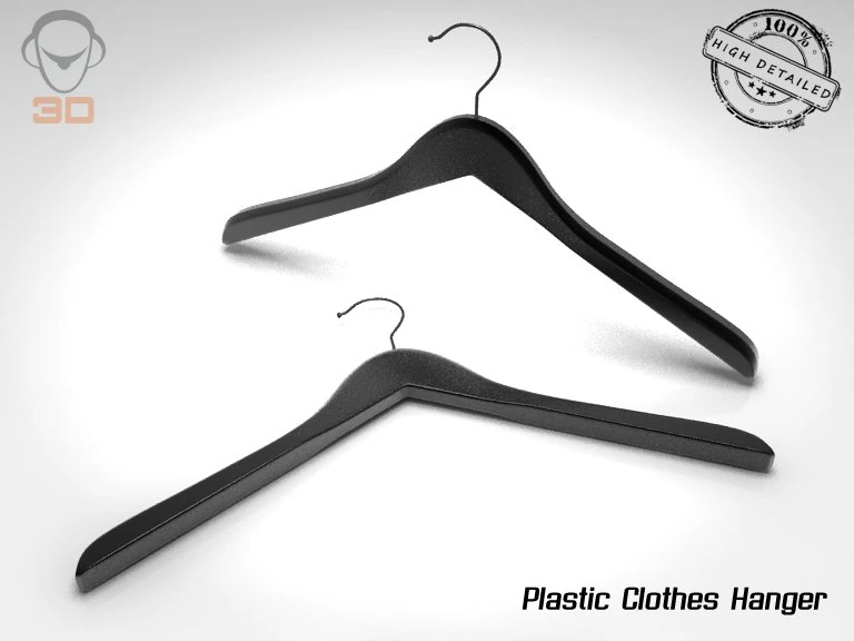 plastic clothes hanger 3D Model .c4d .max .obj .3ds .fbx .stl .blend 