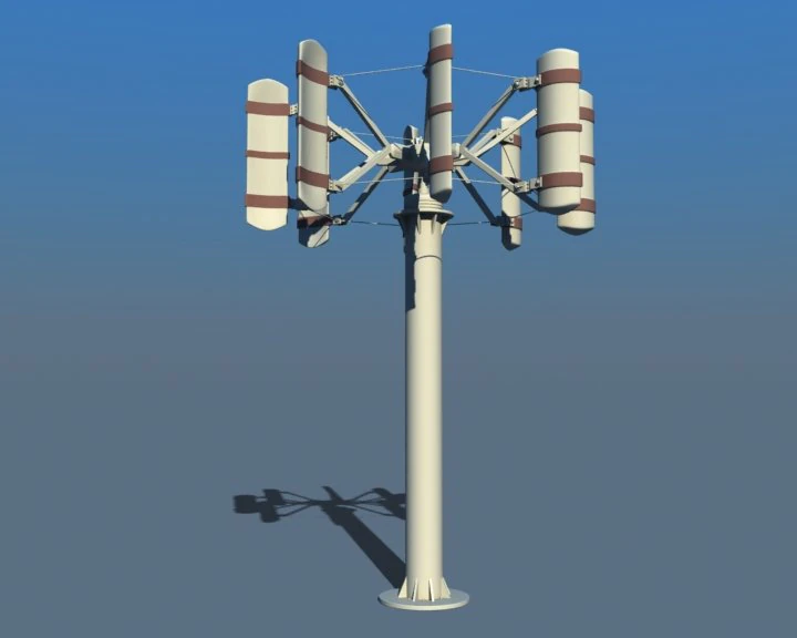 power wind turbine 2 3D Model .c4d .max .obj .3ds .fbx .stl .blend