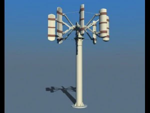 전력 풍력 터빈 2 3D 모델