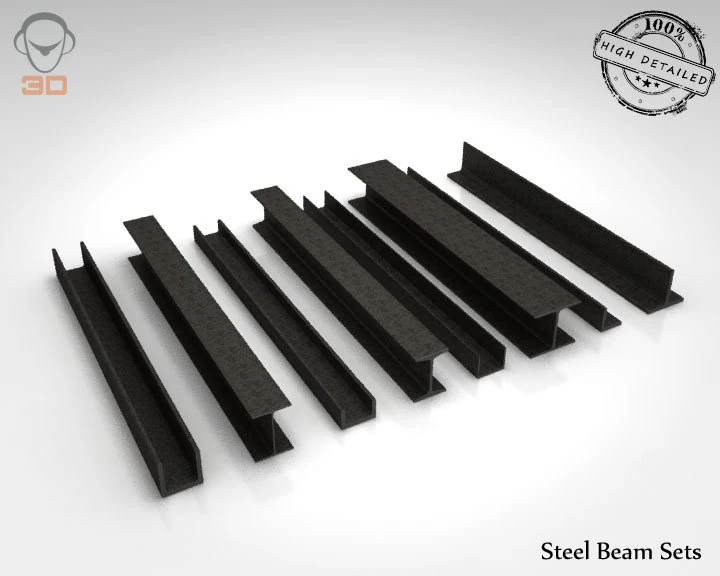 steel beam sets 3D Model .c4d .max .obj .3ds .fbx .stl .blend 