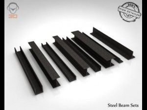 steel beam sets Modello 3D