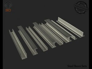 steel beam sets 3D Model