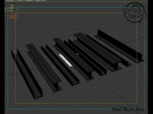steel beam sets 3D Model