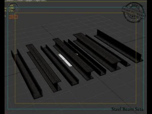 steel beam sets 3D Model