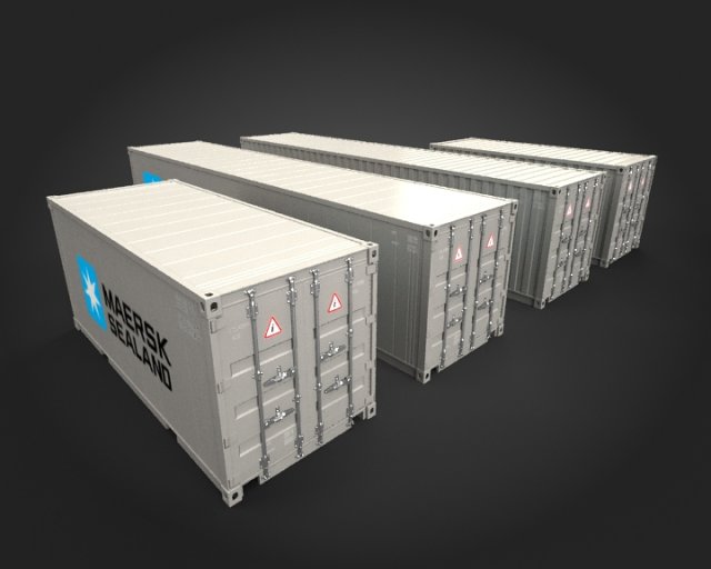 port containers 3D 모델 .c4d .max .obj .3ds .fbx .stl .blend 