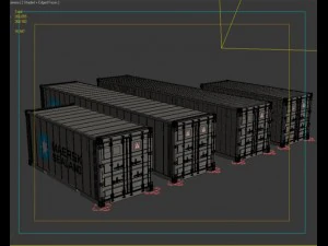 port containers 3D Model