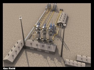 gas field Modelo 3D