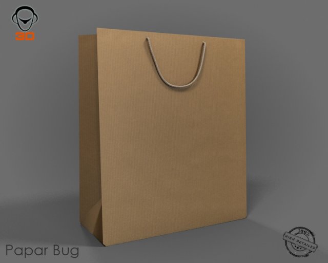 paper bag 3D Модель .c4d .max .obj .3ds .fbx .stl .blend 