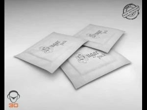 चीनी के पैकेट 3D मॉडल