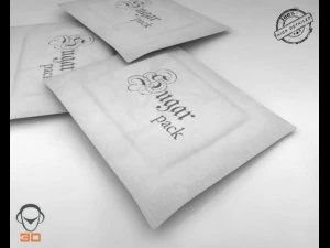 चीनी के पैकेट 3D मॉडल