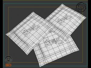 चीनी के पैकेट 3D मॉडल