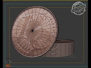 one euro cent 3D मॉडल