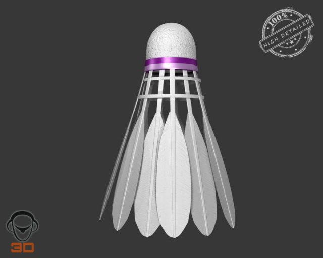 shuttlecock 3D Модель .c4d .max .obj .3ds .fbx .stl .blend 