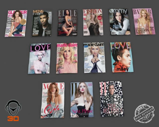 magazines collection Model 3D .c4d .max .obj .3ds .fbx .stl .blend 