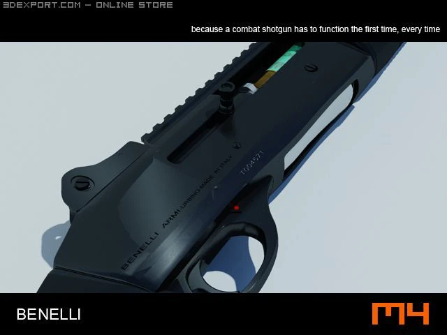 benelli m4 shotmax 3D Model .c4d .max .obj .3ds .fbx .stl .blend 