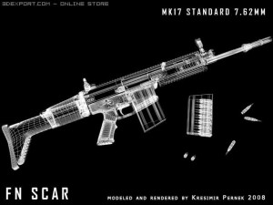 fn scar mk17 3D 모델