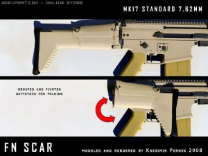 fn scar mk17 3D 모델