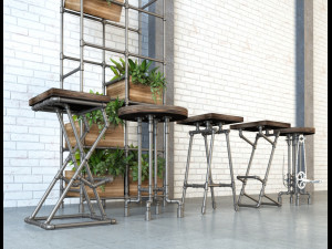 bar stool industrial 3Dモデル