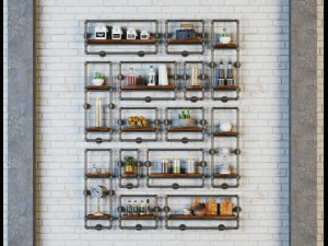 wall decorated industrial 3D 模型