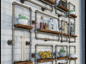 wall decorated industrial Model 3D