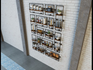 wall decorated industrial Model 3D