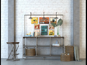 credenza industrial style 3D 模型