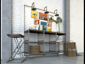 credenza industrial style Model 3D