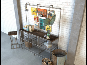 credenza industrial style Model 3D