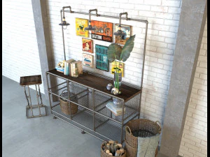 credenza industrial style 3D Model